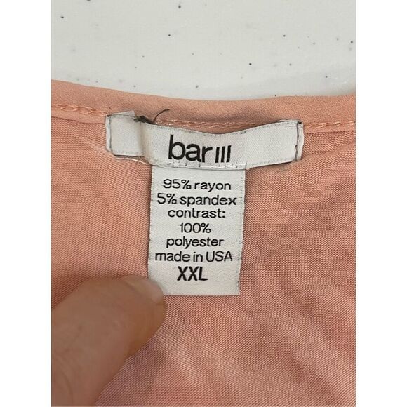 Bar III women’s salmon short sleeve layered look blouse XXL - Picture 5 of 5